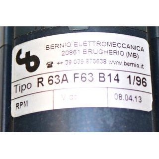BERNIO R63A F63 B14 1/96 Getriebe i=96 -unused-