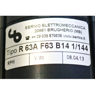 BERNIO R63A F63 B14 1/144 Getriebe i=144 -unused-