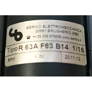 BERNIO R63A F63 B14 1/16 Getriebe i=16 -unused-