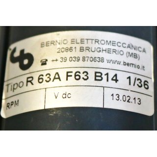 BERNIO R63A F63 B14 1/36 Getriebe i=36 -unused-