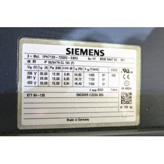 Siemens  3~Motor 1PH7133-7DD02-0BA3 mit ATEK Getriebe  und ebmpapst Lfter, max 8000rpm -Neu