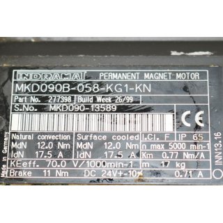 Indramat  PMM MKD090B-058-KG1-KN  rpm5000 -Gebraucht/Used