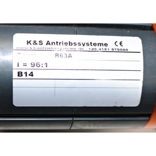 K&S Antriebssysteme R63A B14 1/96 Getriebe i=96 -unused-