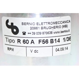 BERNIO R60A F56 B14 1/36 Getriebe i=36 -unused-