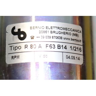 BERNIO R80A F63 B14 1/216 Getriebe i=216 -unused-