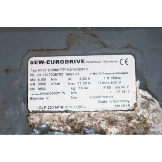 SEW-EURODRIVE Getriebemotor KF37 DS56H/TF/AS1H/SM10 -Gebraucht/Used