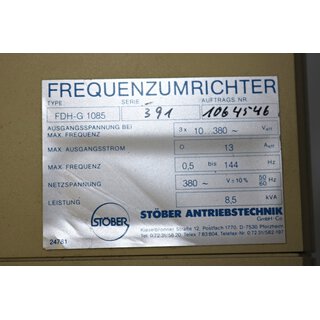 Stber Frequenzumrichter FDH-G 1085 380V 8,5kVA -Gebraucht/Used