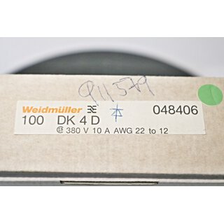 Weidmller DK 4 D 048406 Durchgangs-Reihenklemme 100 St/Karton -OVP/unused-
