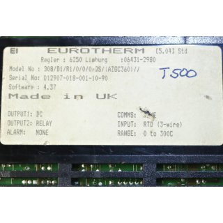 Eurotherm Temperaturregler 308/D1/R1/0/0/0/QS ( AZ GC360 )- Gebraucht/Used