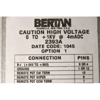 Bertan Hochspannungsoption Option 1- Gebraucht/Used