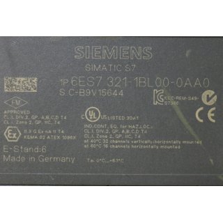 SIEMENS Simatic S7 1P 6ES7 321-1BL00-0AA0- Gebraucht/Used