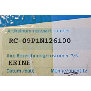 CONINVERS Leitungssteckverbinder RC-09P1N126100 6Polig Stecker Silber -Neu