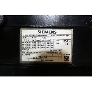 SIEMENS Servomotor 3~Motor 1PH7133-7ED02-0CK3-Z max. 8000rpm- Gebraucht/Used