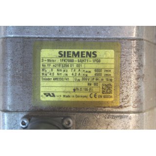 Siemens 1FK7080-5AH71-1PG0 mit  alpha SP140S-MC2-16-0K1-2K -Gebraucht/Used