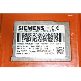 Siemens Servomotor 1FK6083-6AZ21-9ZZ9-Z S27  -Gebraucht/Used
