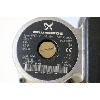 Grundfos Heizungspumpe Type UPER 25-50 130
