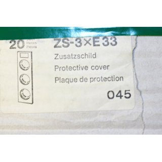 KLOECKNER-MOELLER ZS-3xE33 Zusatzschild- Neu/OVP