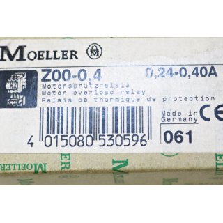 Mller Klckner  Motoschutzrelais Z00-0,4  0,24-0,40A -Neu/OVP