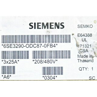 Siemens 6SE3290-0DC87-0FB4 Unterbaufilter -OVP/unused-