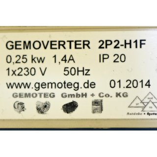 Gemoteg GmbH Frequenzumrichter Gemoverter 2P2-H1F- Gebraucht/Used