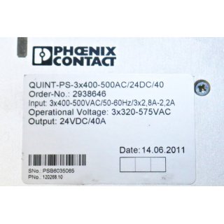 Phoenix Contact Stromwandler QUINT-PS-3X400-500 AC/24DC  -Gebraucht/Used