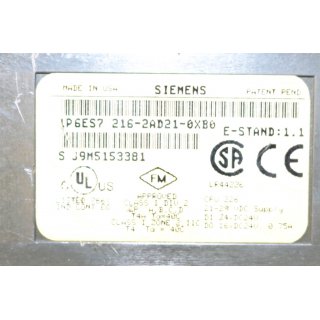 Siemens 1P6ES7-216-2AD21- 0XB0  -Gebraucht/Used