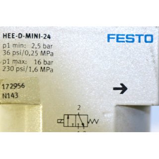 FESTO HEE-D-MINI-24 Einschaltventil- Gebraucht/Used