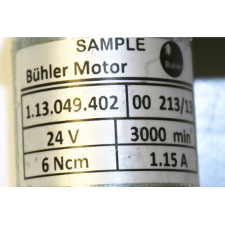 Bhler Motor 1.13.049.402  24V 3000/min -Gebraucht/Used