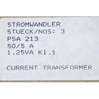 3x PAN PSA 213 50/5 1,25 Aufsteckstromwandler -unused/OVP-