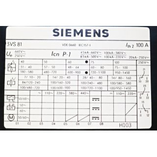 SIEMENS Leitungsschalter 3VS810 0-1EC00- NEU/OVP