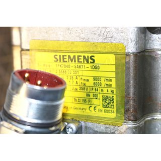 Siemens Servomotor 1FK7040-5AK71-1DGO+ Alpha Getriebe -Gebraucht/Used
