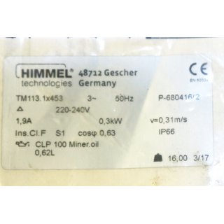 Himmel Technologies Trommelmotor TM113. 1x453 0,3 kW-Gebraucht/Used