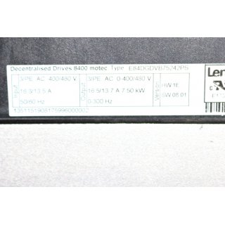 Lenze 3~Motor M55AP132M045EFECT + Inverter E84DGDVC7524PS- Gebraucht/Used
