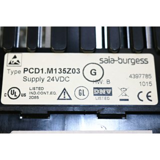 SAIA-burgess  Supply Typ PCD1.M135Z03  24VDC -Gebraucht/Used