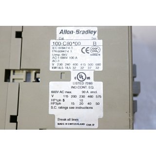 Allen Bradley  Schutzschalter 100-C60*00 -Gebraucht/Used