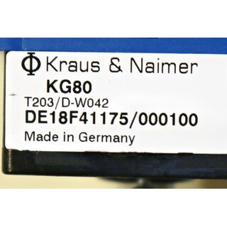 Kraus & Naimer KG80 Manuelle Motorkontrolle T203/D-W042 -unused-