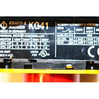 Kraus & Naimer KG41 Manuelle Motorkontrolle T203/D-A084 -used-
