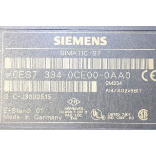 Siemens Simatic S7 6ES7 334-0CE00-0AA0 -Gebraucht/Used