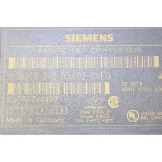 Siemens Simatic S7 Profibus 6ES7 342-5DA02-0XE0 -Gebraucht/Used