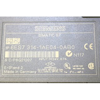 Siemens Simatic S7 6ES7 314-1AE04-0AB0 -Gebraucht/Used