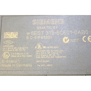Siemens Simatic S7 6ES7 313-6CE01-0AB0 -Gebraucht/Used