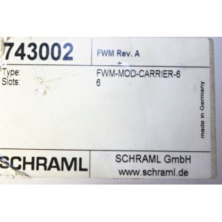 Schraml FWM-MOD-Carrier-6- Gebraucht/Used