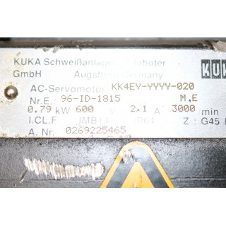 KUKA AC-Servomotor KK4EY YYYY 020 AC SERVO MOTOR- Gebraucht/Used