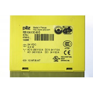 PILZ PZE 5 24VDC 4S1  Safety Relay -Gebraucht/Used