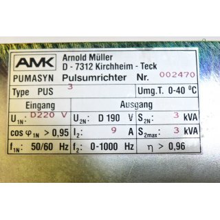 AMK Pulsumrichter 002470 Type PUS 3- Gebraucht/Used