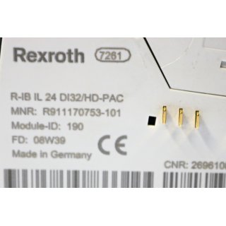 REXROTH R-IB IL 24 DI327HD-PAC- Gebraucht/Used