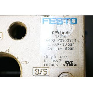 FESTO Ventilinsel CPV14-VI 18210 mit 161 360 A302 Magnetventilen- Gebraucht/Used
