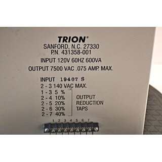 Trion 431358-001 Transformer  Neu
