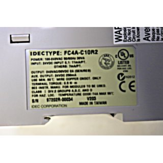 IDEC MicroSmart Modul Typ: FC4A-C10R2- Gebraucht/Used