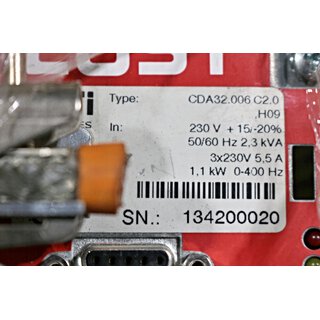 LUST CDA32.006.C2.0.H09 Frequenzumrichter 1,1 kW 2,3 kVA -used-